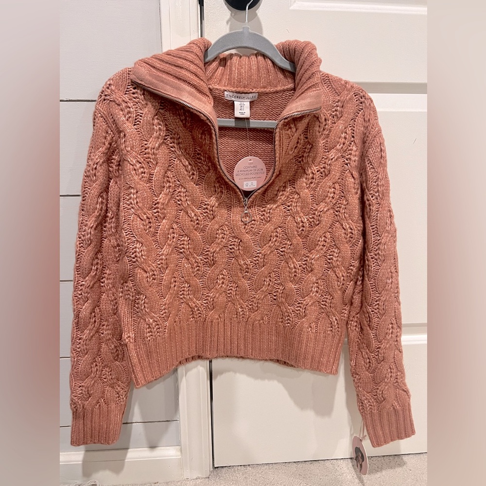 Sincerely Jules cropped sweater, Women’s small, mauve/pink color, NWT